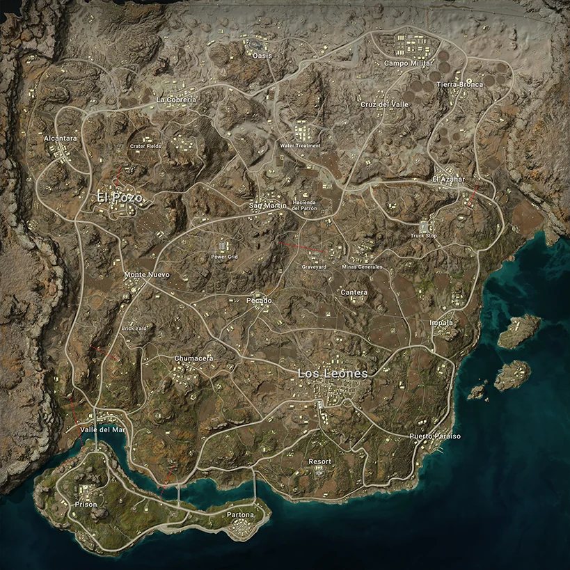Miramar map with location names